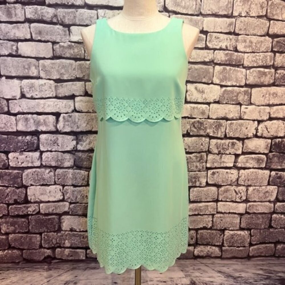 White House Black Market Green Sleeveless Dress Size 6